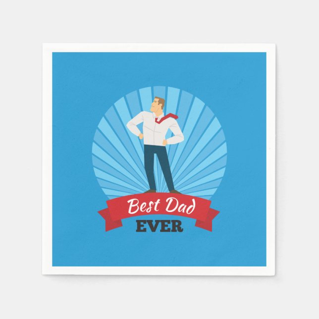Serviette En Papier Meilleur papa Joyeux Fête des pères | Napkin (Devant)