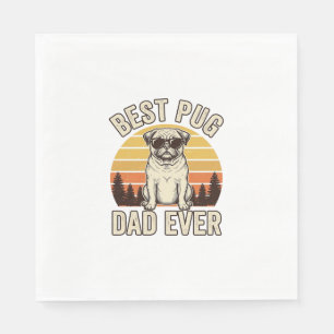 Serviette En Papier Meilleur papa Pug de tous les temps Design de T-Sh