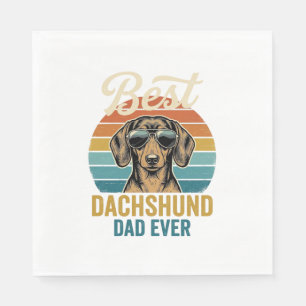Serviette En Papier Meilleur papa teckel de tous les temps, design vin