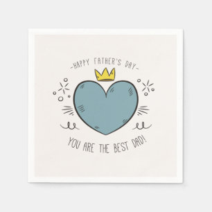 Serviette En Papier Meilleure Fête des pères papa heureux   Napkin