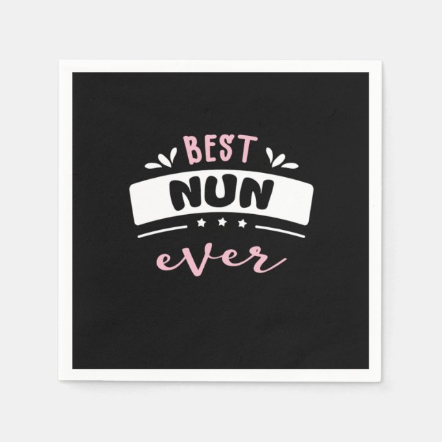 Serviette En Papier Meilleure idée cadeau Nun Ever (Devant)