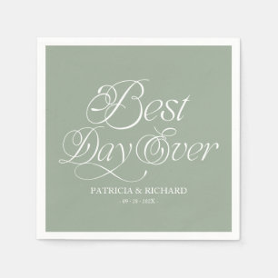 Serviette En Papier Meilleure journée qui soit Mariage minimaliste mod