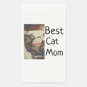 Serviette En Papier Meilleure maman chat papa ajouter chat photo nom c