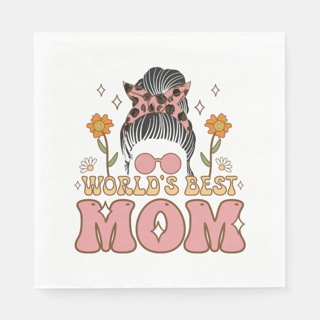 Serviette En Papier Meilleure maman du monde (Devant)