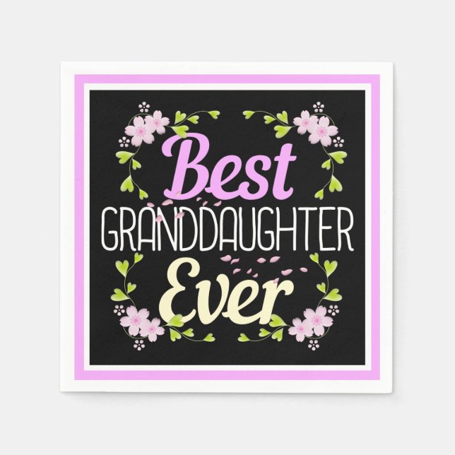 Serviette En Papier Meilleure petite fille jamais - Floral (Devant)