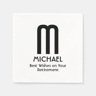 Serviette En Papier Meilleurs voeux de retraite Monogramme Papier Napk