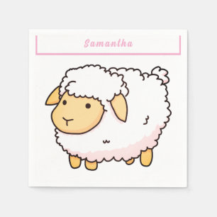 Serviette En Papier Mélange clair mouton blanc Personnalisé