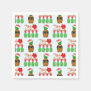 Serviette En Papier Mele Kalikimaka Hawaiian Pineappy Joyeux Noël
