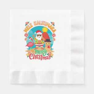 Serviette En Papier Mele Kalikimaka pour un joyeux Noël hawaïen