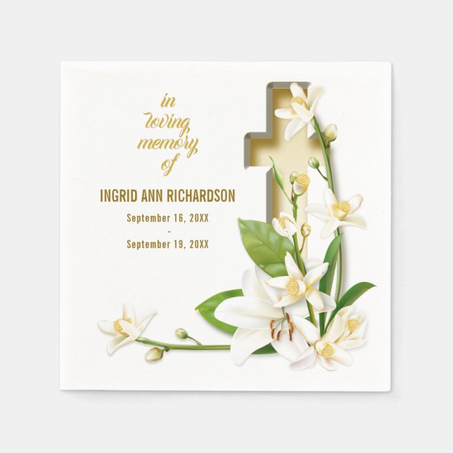 Serviette En Papier Mémorial funéraire de Lily Cross (Devant)