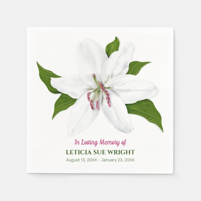 Serviette En Papier Mémorial funéraire de Lily Flower (Devant)