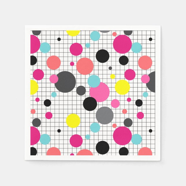Serviette En Papier Memphis pois (Devant)