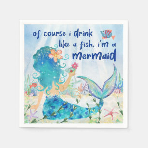 Serviette En Papier Mer de Mermaid Plage Tropicale Boire Comme Un Po
