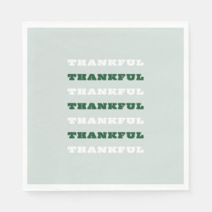 Serviette En Papier Merci, Citation de gratitude, Vert