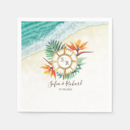 Serviette En Papier Merci Compass mariage Destination Passport