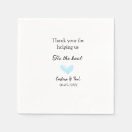 Serviette En Papier merci cravate le noeud bleu coeur mariage rustique