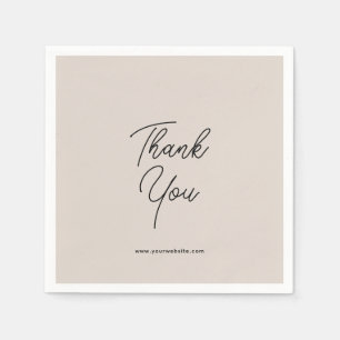 Serviette En Papier Merci d'affaires noir gris élégant serviettes