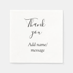 Serviette En Papier Merci d'ajouter un message de nom simple calligrap