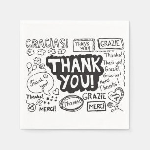 Serviette En Papier Merci Dans Différentes Langues
