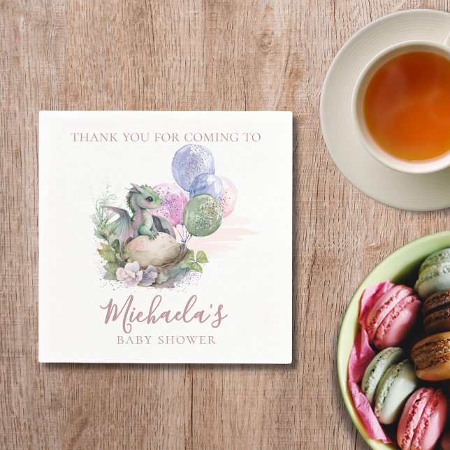 Serviette En Papier Merci de Baby shower Little Dragon (Créateur téléchargé)