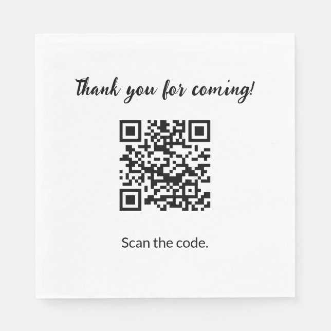 Serviette En Papier Merci de code QR personnalisé (Devant)