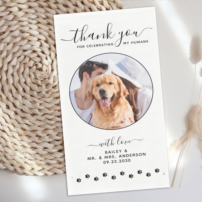 Serviette En Papier Merci de script élégant moderne Pet Mariage photo (Créateur téléchargé)