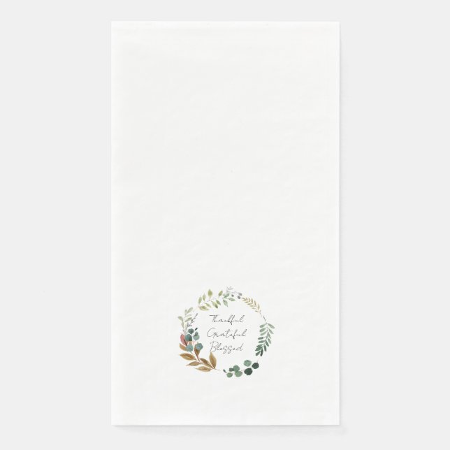 Serviette En Papier Merci Grateful Leaf Art Rustique Moderne (Devant)