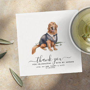 Serviette En Papier Merci   Mariage de Chien de Compagnie Mignon