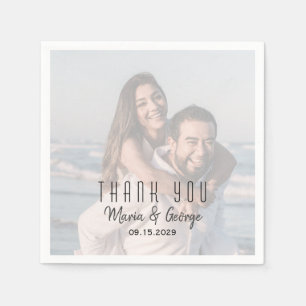 Serviette En Papier Merci Mariage photo Napkins