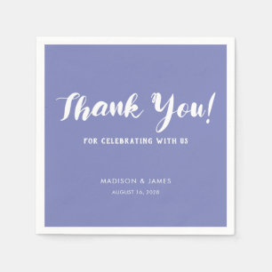 Serviette En Papier Merci moderne chic violet  Mariage