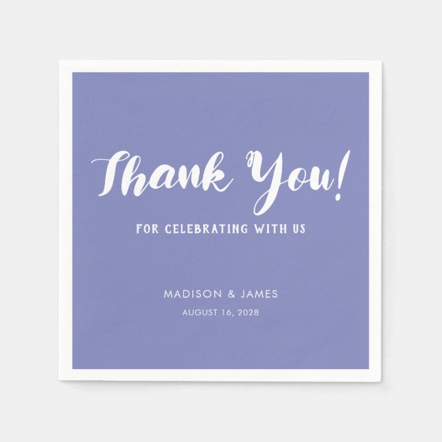 Serviette En Papier Merci moderne chic violet  Mariage (Devant)