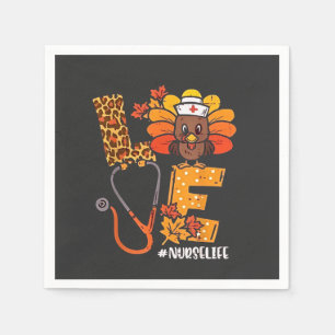 Serviette En Papier Merci Nurse Life Turquie mignonne Thanksgiving Nur