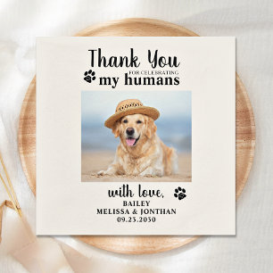 Serviette En Papier Merci photo de chien personnalisé Mariage de anima