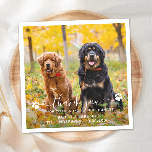 Serviette En Papier Merci photo moderne  chien animal Mariage