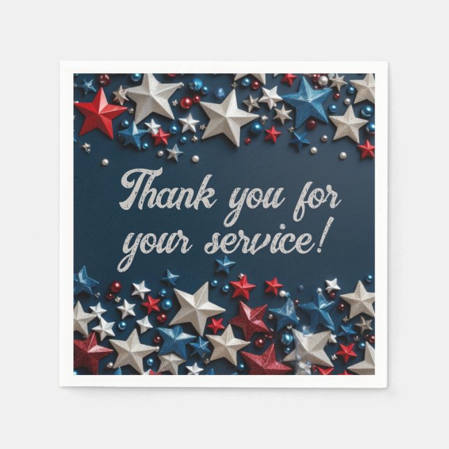 Serviette En Papier Merci pour votre service (Devant)