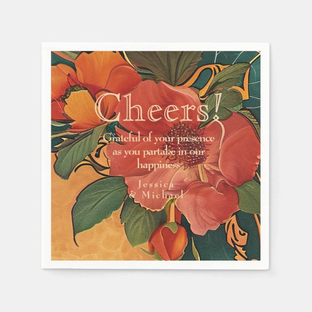 Serviette En Papier 🌹 Merci Rose Romance : Art Nouveau Splendor (Devant)