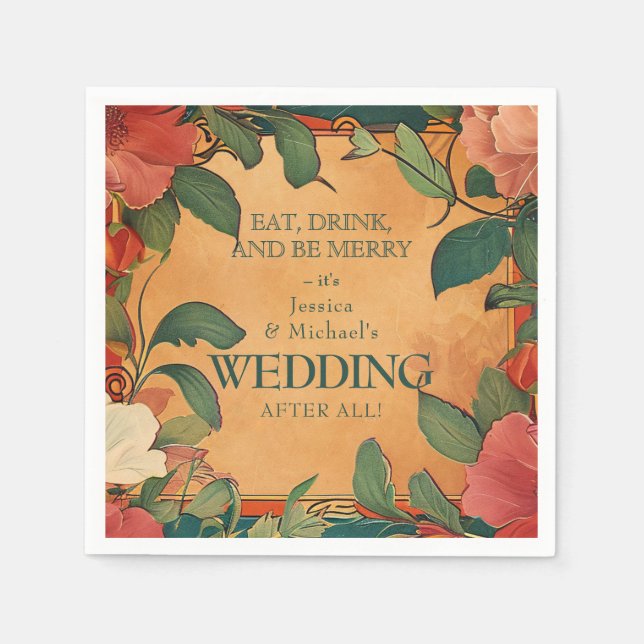 Serviette En Papier 🌹 Merci Rose Romance : Art Nouveau Splendor (Devant)