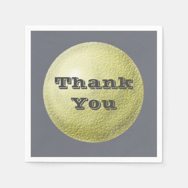 Serviette En Papier Merci Simple Gold Circle Gratitude Repas (Devant)