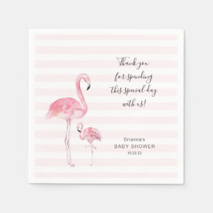 Serviette En Papier Mère et fille baby shower flamingo serviette