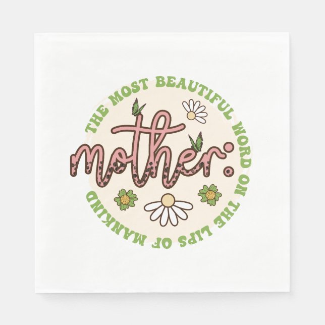 Serviette En Papier Mère Le Monde Le Plus Beau (Devant)