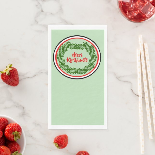 Serviette En Papier Meri Kirihimete Maori Joyeux Noël (En situation)