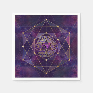 Serviette En Papier Merkabah en fleur de vie - Géométrie sacrée