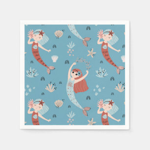 Serviette En Papier Mermaid Ocean Beach Party Anniversaire