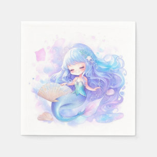Serviette En Papier Mermaid Princess Baby shower Charms