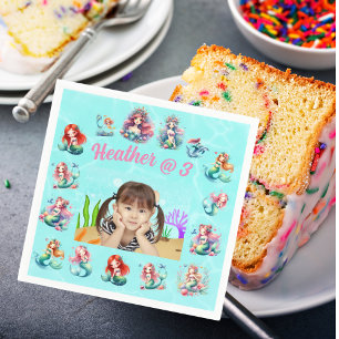 Serviette En Papier Mermaids Under the Sea Photo Party Anniversaire de