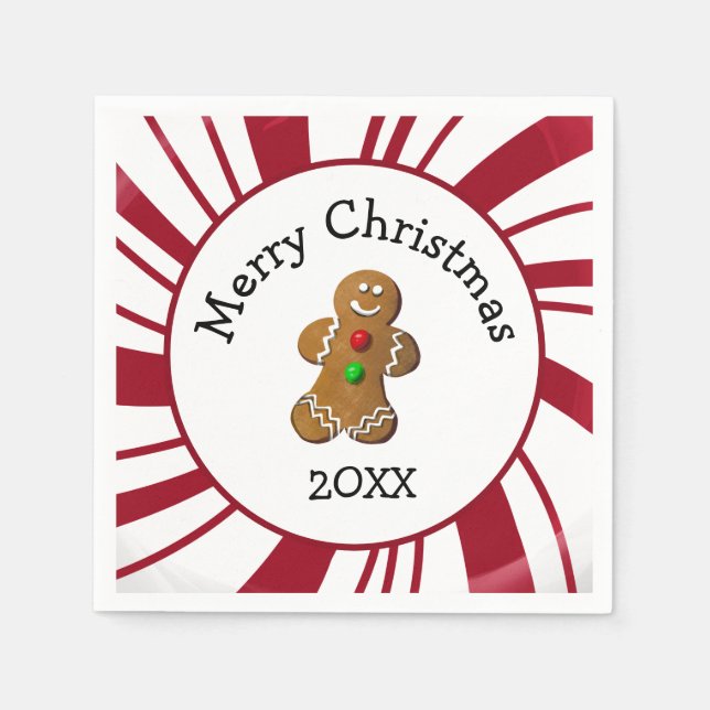 Serviette En Papier Merry Christmas Gingerbread Man (Devant)