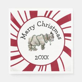 Serviette En Papier Merry Christmas Shetland Pony