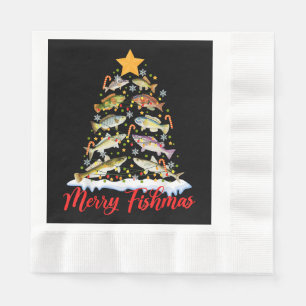 Serviette En Papier Merry Fishmas Funky Christmas Tree Lights Fish Fis