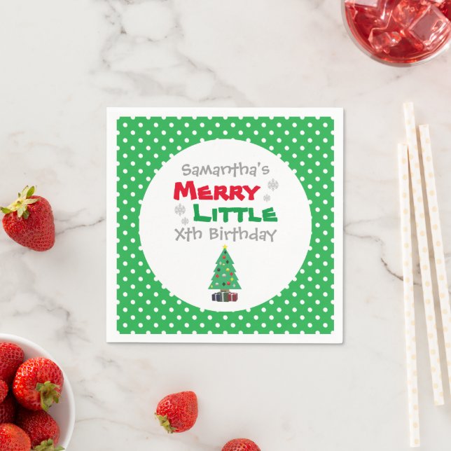 Serviette En Papier Merry Little Birthday (En situation)