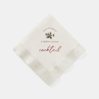Serviette En Papier Merry Little Cocktail Christmas Napkins